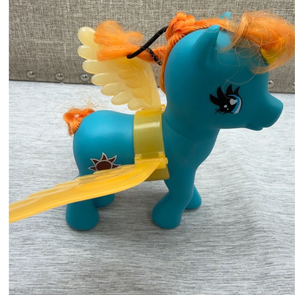 Tara Toy Pony Figure Lot of 3 Vintage Style Pink Teal Red Heart Sun Wings 1981